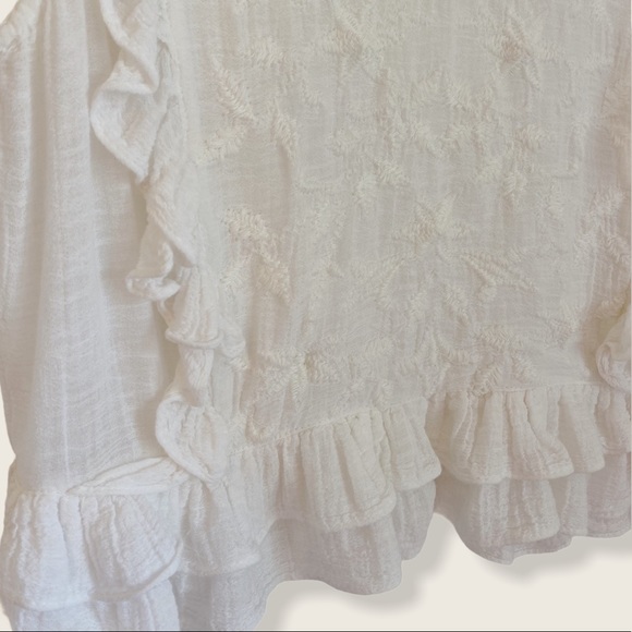 Zara Ruffled Embroidered Crop Blouse - Picture 3 of 5